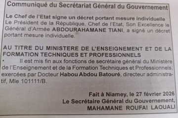 Le Chef de l'Etat signe un décret portant mesure individuelle